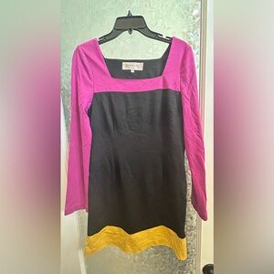 Patrizia Luca Pink and Gray Blouse with Color-Block Design B19